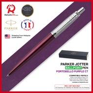 Parker Jotter Ballpoint Pen - Portobello Purple Chrome Trim (with Black - Medium (M) Refill) / {ORIGINAL} / [RetailsON]
