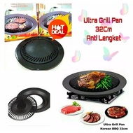 Bbq Grill Plate 32cm Multipurpose Round Grill Non-Stick Ultra Grill Pan