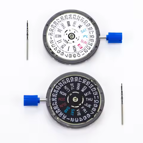 NH36 Movement English-Spanish Datewheel Crown at 3.0/3.8 O'clock Mod NH36A Day-Date at 3:00 Black/Wh