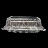 (50pcs±) GO-14L OPS Bakery Disposable Plastic Food Container Butter Cake Pastry Nyonya Kuih Packagin