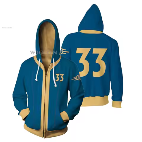 ♥ New 2026 Game Nate Nora Cosplay Costume Hoodie Sole Survivor Vault 11 33 Shelter Zip Up 3D Print J