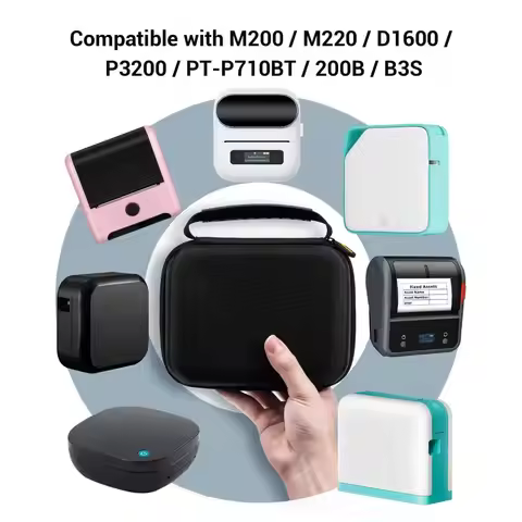 Hard Shell Thermal Label Printer Storage Bag EVA Shockproof Hard Shell Portable for Phomemo M02/M02S