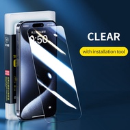 SmartDevil  ปกป้องหน้าจอสำหรับ iPhone 15 Pro Max iPhone 15 Pro iPhone 15 Plus ฟิล์มกระจกเทมเปอร์กันรอยนิ้วมือป้องกันแสงสีฟ้า