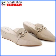 SEPATU SANDAL WEDGES OBERMAIN WANITA ORIGINAL TERBARU BEIGE ROSALIES