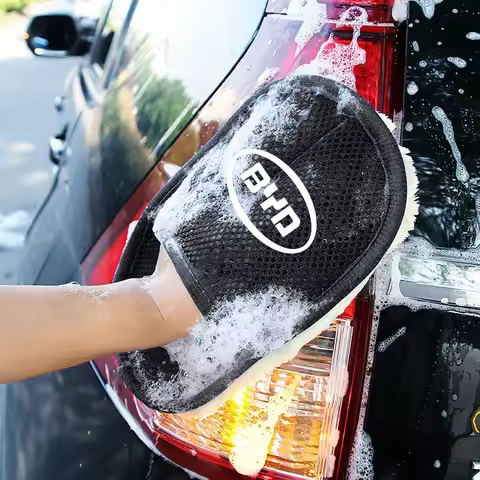 Car Wash Glove Wool Soft Polish Cleaning Brush Tools For BYD Tang F3 E6 Atto3 Yuan Plus Song Max F0 