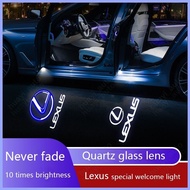 2pcs Lexus LED Car Door Welcome Light Phantom Logo  Projector Night Light for LS ES IS LX RX GS GX Accessories