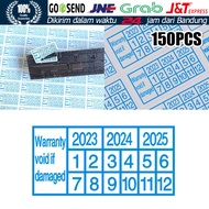 150Pcs/Set Stiker Label Pelindung Garansi Rusak Sticker Segel Garansi 2023-2025 Stiker Label Pengama