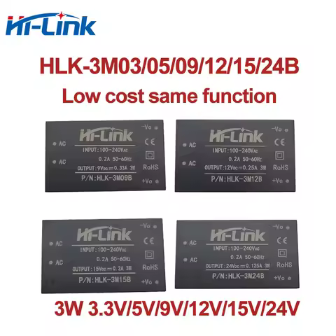 Hi-Link Low Cost 3W 3.3V/5V/9V/12V/15V/24V 220V HLK-3M03B/3M05B/3M09B/3M12B/3M15B/3M24B AC DC Power 