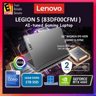 LENOVO LEGION PRO 5 GAMING LAPTOP (I7-14650HX/16GB/1TB/RTX4060 8GB/16 WQXGA 165Hz/AI Chip/RGB/W11/Ba