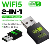 High-Speed AC600 USB Wifi Dongle Bluetooth for Laptop Desktop – Spring Sale 2026