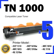 5 Units Compatible Laser Toner Cartridge TN1000 /TN 1000 / HL 1110 / HL 1112 / HL 1112A / HL 1512 / 