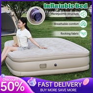 Inflatable Air Bed Mattress Tilam Angin Built in Pump Double Air Mattress Inflatable Sleeping Pad Queen Camping Mat Free