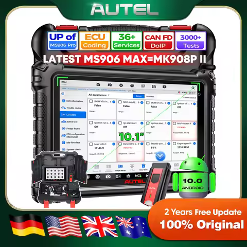 Autel MaxiSys MS906 MAX Scanner 10.1"2.0 Ver. of MS906 PRO/MP900BT/MS908S/MK908/MK900BT Bi-Direction