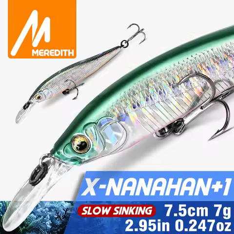 MEREDITH Jerkbait 75mm - Pike/Zander Lure, 2.4M Deep - Slow Sinking Hard Bait