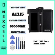 NEXCELL Bateri Serasi untuk Pad 1 A1219 A1337 1st Gen First-Generation Battery Bateri A1315 ( 6600mA