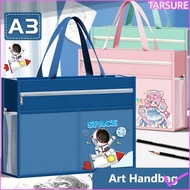 TARSUR A3 Tutorial Bag, Canvas A3 Canvas Art Bag,  Large Capacity Six-Layer Zipper Design File Bag A