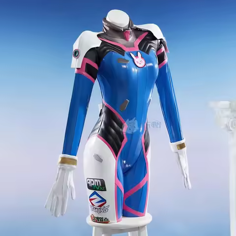 Game Cosplay Costume Jumpsuit Suit Clothes Women Leather Halloween Carnival Party Overwatch Dva Song