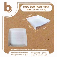 Food Tray Party L Ivory natural 14x14x3 I FTPLIN00335