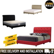 Living Mall Shivom Series Leather Divan Bed Frame In 3 Designs- All Sizes Available