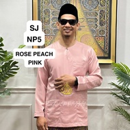 BAJU MELAYU JOHOR PLUS SIZE PINK BELACAN (BAJU SAHAJA) BAJU MELAYU LEHER BULAT BAJU MELAYU TELUK BEL