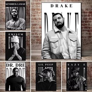 Black White Music Star Posters Lil Peep & Playboi Carti & Drake Rap Hip Hop Rapper Art Canvas Painti