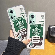 For OPPO Reno11 Pro 5G Global Version Casing Oppo Reno 11 5G 2024 New Transparent Silicone Starbucks Coffee Soft Shockproof Protection Cover Phone Case Oppo Reno11Pro
