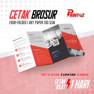 4-Fold Brochure Printing Four-Folded/ 397 x 210 mm/ Leaflet Printing/ Flyer Art Paper Printing/ 150 