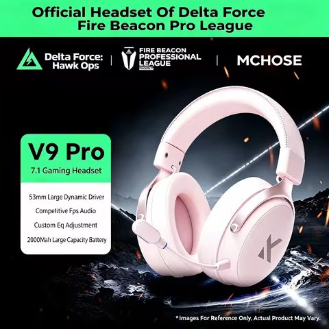 MCHOSE V9 Pro Quad-Mode Wireless Gaming Headset 7.1 Surround Sound Noise Cancelling Mic Low Delay Ov