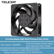 TEUCER B12 Max Speed 3000RPM 120MM PC Case Fan 12V 4PIN PWM Metal CD Pattern Annular Fan Blade Desig
