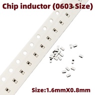 100PCS 0603 SMD Multilayer RF Chip Inductor 1.5nH 2.2nH 3.9nH 8.2nH 15nH 27nH 33nH 100nH 10uH For Wi