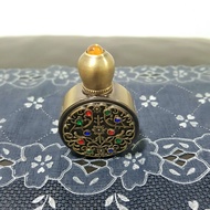 Yellow Gem Moroccan Style Rustic Brass Mini Perfume Oil Bottle - Cute Perfume Oil Bottle - Mini Perf