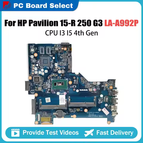 For HP Pavilion 15-R 250 G3 Notebook Mainboard LA-A992P 765316-501 SR16Q I3-4010U CPU NO VGA Laptop 
