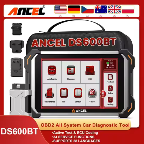 Newest OBD2 Full System Scanner Diagnostic Tool ANCEL DS600BT DPF TPMS BMS SAS IMMO 34+ Reset Fuctio