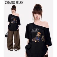 Tshirt Y2K Asymmetric Off Shoulder DIGGY Top AHS Latest American Street Style Y2K Fashion