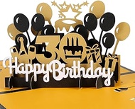 HOMANGA Happy 30th Birthday Pop Up Card, 30th Birthday 3D Greeting Card for Men or Women, 30th Birth