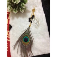 Peacock Feather Hijab Brooch Peacock Feather Hanging Brooch