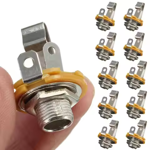 10Pcs Electric Guitar Input Jack 1/4" Mono Input Jack Plug Socket For Electric Guitar Bass Guitar Pi