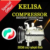 PERODUA KELISA RECOND DENSO ND 06E COMPRESSOR/ KOMPRESOR (CAR AIRCOND SYSTEM)