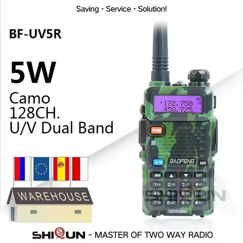 1PC/2PCS Baofeng 5W UV-5R Walkie Talkie Camo Dual Band UV5R 5W Ham Radios H/L UHF VHF Two Way Radio 