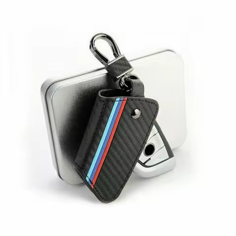 A+ M Color Carbon Leather Car Key Fob Case Cover Holder For BMW F15 X1 X3 X5 X6 C1