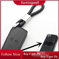 Genuine Leather Remote Key Chain 2button Flip Key Case Cover For Mitsubishi Pajero/grandis/outlander/lancer ex S235