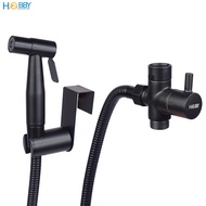 Bộ vòi xịt toilet inox 304 màu đen Hobby Home Decor VSR5 có van chia nước