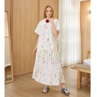 VACAY INDEED/Pleat-Folded Skirt Long Pleated Summer Cruise Pattern/*