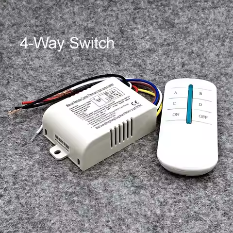 220V 1/2/3/4 Ways Wireless ON/OFF Lamp Remote Control Switch Receiver Transmitter