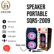Speaker bluetooth portable SQRS 2009 plus mic karoke