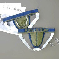 Aussie Bum Men Air-through Jockstrap Underwear Sexy Jock Strap Briefs (Discreet Packing)