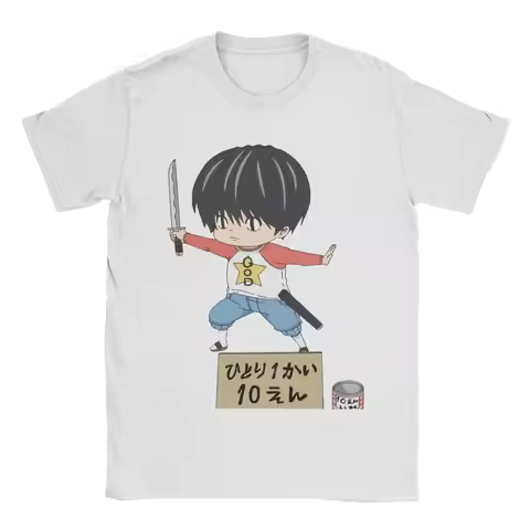 Kotaro Lives Alone T-Shirts for Men Anime Novelty Cotton Tee Shirt Crew Neck Short Sleeve T Shirt Su