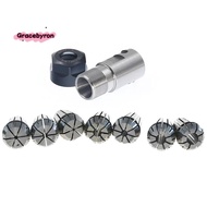1Set C25 ER20 14mm +7Pcs 3 -12mm Collet Chuck Motor Shaft Extension Rod Spindle Collet Lathe Tools H