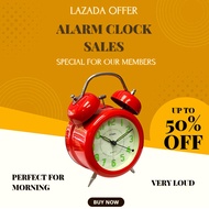 Ataba Alarm Clock Loud Sound Twin Bell with Night Light TD6617 random color