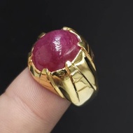 18k 鉑金紅寶石戒指 天然紅寶石戒指 鉑金寶石戒指 復古天然紅寶石戒指